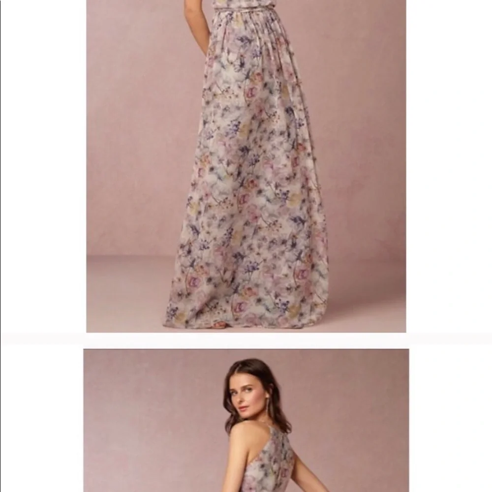 BHLDN Purple Maxi Dress Halter Neckline Sleeveless - Picture 3 of 6